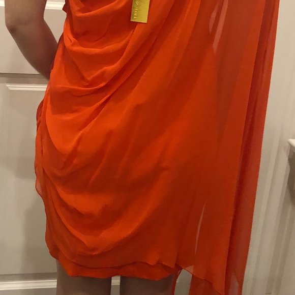 Orange one-shoulder mini dress - Picture 5 of 5